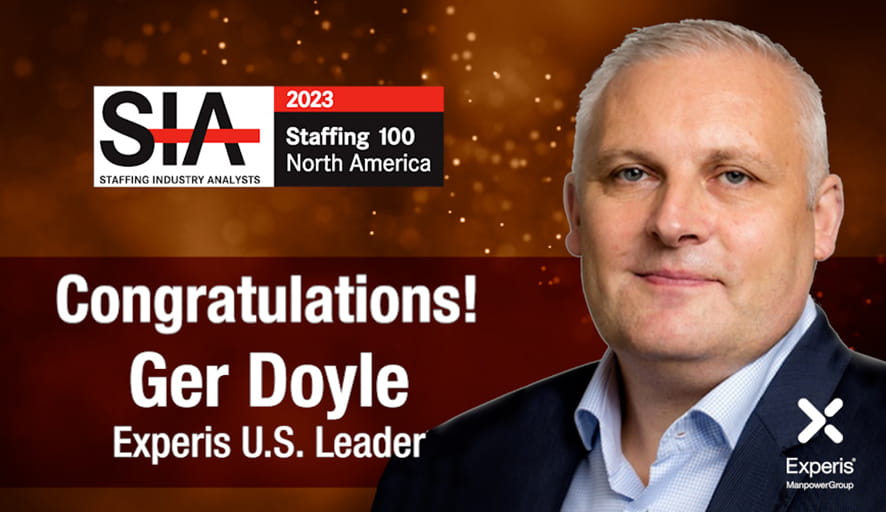 Congratulations! Ger Doyle, Experis U.S. leader
